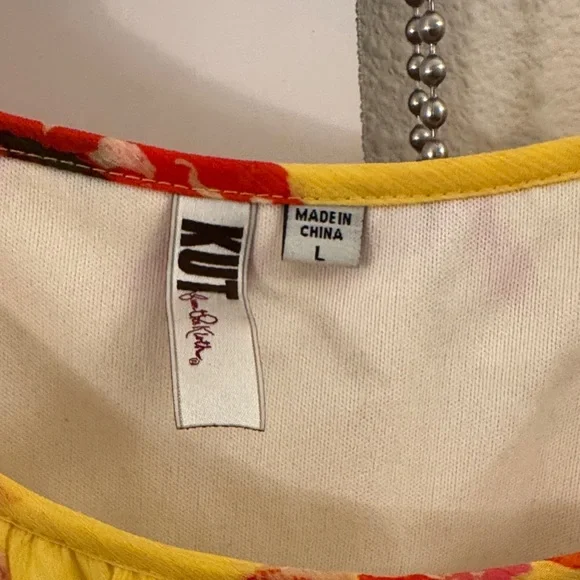 Floral Yellow Camisole Top with Lace Trim - Picture 3 of 4